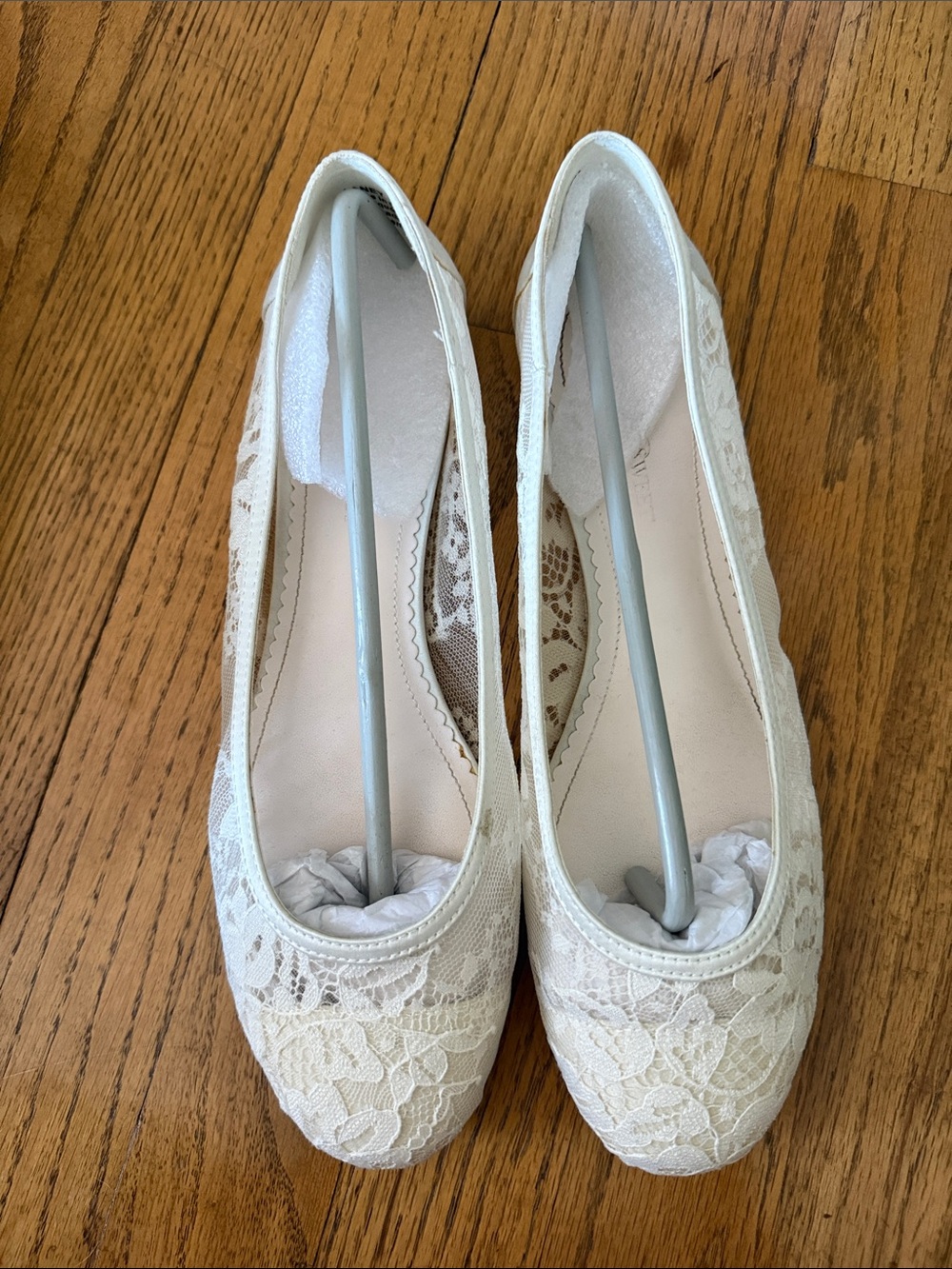 David’s Bridal Lace Ballet Flats Melissa Sweet Laney Mivory Size 7.5